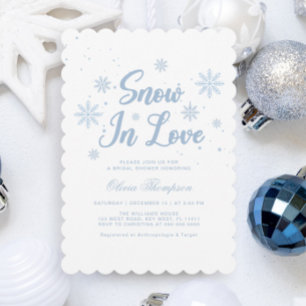 Invitation La neige bleue en amour Fête des mariées d'hiver