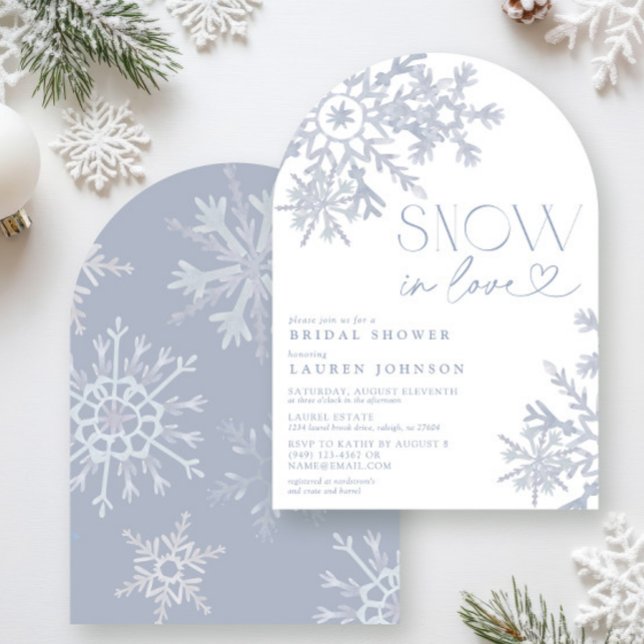 Invitation La neige en amour Flube de neige Fête des mariées  (Créateur téléchargé)