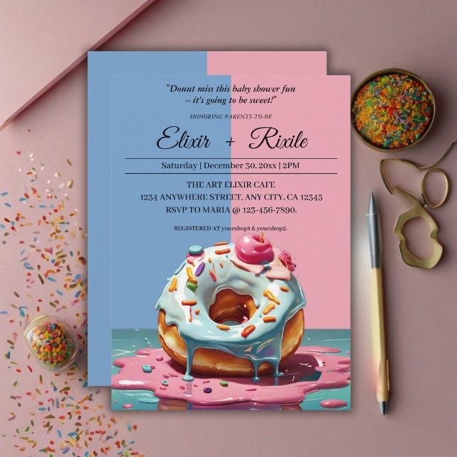 Invitation La noix de muscade moderne arrose le Baby shower n (Créateur téléchargé)