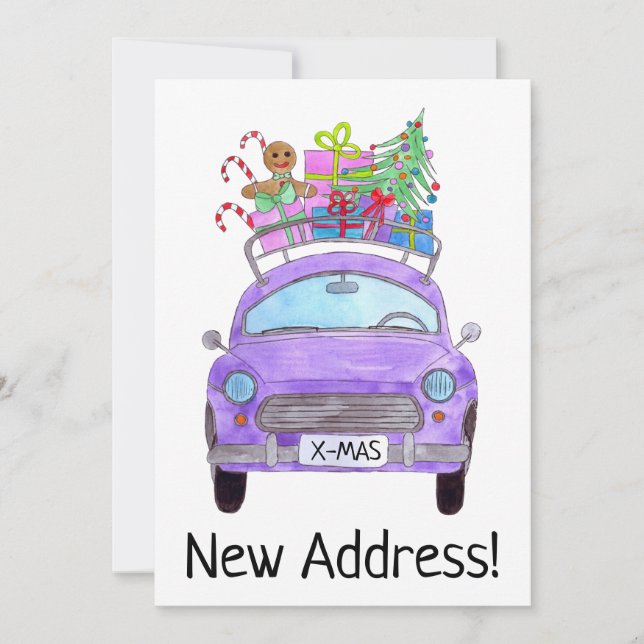 Invitation La Nouvelle Address Purple Car (Devant)