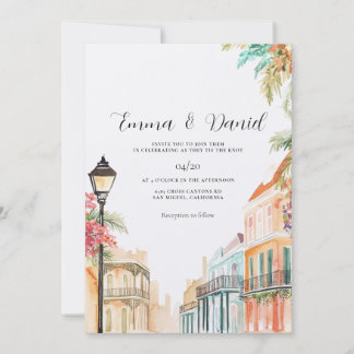 Invitation La Nouvelle-Orléans Louisiane NOLA Aquarelle