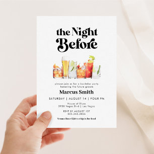 Invitation La Nuit Avant Bachelor Rétro Style Vintage