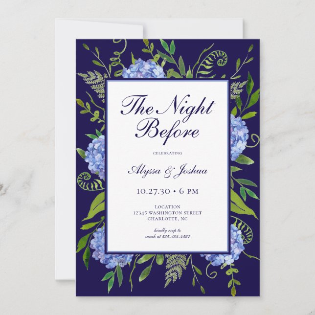 Invitation La Nuit Avant Blue Hydrangea (Devant)
