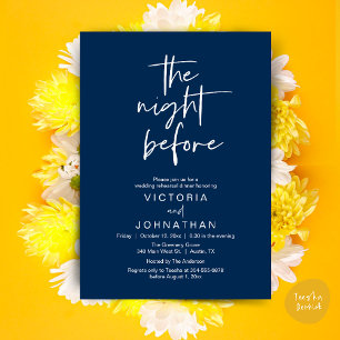 Invitation La Nuit Avant, Dîner de Répétition de Mariage