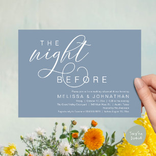 Invitation La Nuit Avant, Dîner de Répétition de Mariage Chic