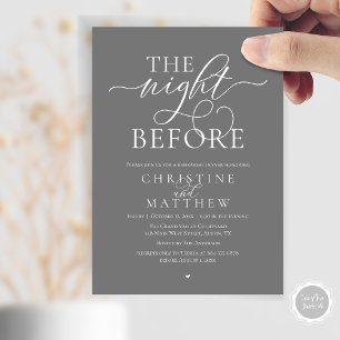 Invitation La Nuit Avant, Dîner de Répétition de Mariage Élég