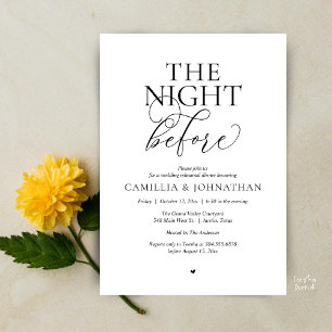 Invitation “La Nuit Avant” Dîner de Répétition de Mariage Mod