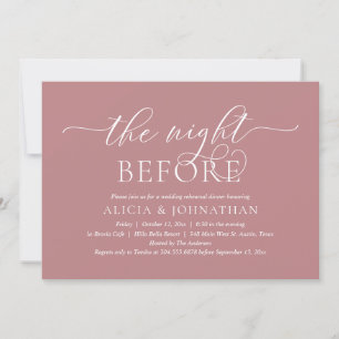 Invitation La Nuit Avant, Dîner de Répétition de Mariage Mode