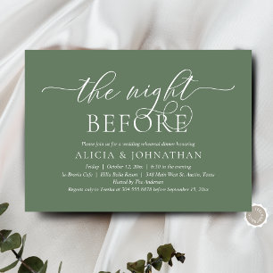 Invitation La Nuit Avant, Dîner de Répétition de Mariage Mode