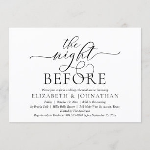 Invitation La Nuit Avant, Dîner de Répétition de Mariage Mode