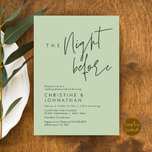 Invitation La Nuit Avant, Dîner Décontracté de Répétition de