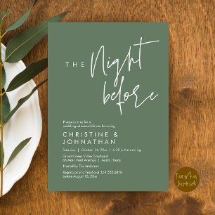 Invitation La Nuit Avant, Dîner Décontracté de Répétition de