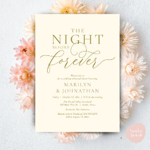 Invitation La Nuit Avant Forever, Dîner de Répétition de Mari