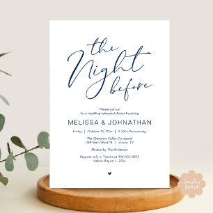 Invitation La nuit avant la fête de répétition Mariage romant