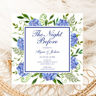 Invitation La Nuit Avant La Photo Blue Hydrangea
