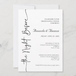 Invitation La Nuit Avant La Répétition Dîner Panneaux De Mous