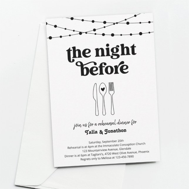 Invitation La Nuit Avant Le Dîner De La Répétition Mariage (Créateur téléchargé)