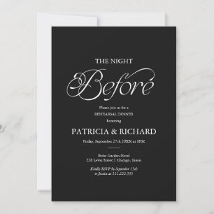 Invitation La Nuit Avant le Dîner de Répétition