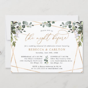 Invitation La Nuit Avant Le Dîner De Répétition D'Or De Verdu