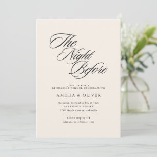 Invitation La Nuit Avant le Dîner de Répétition Élégant Scrip