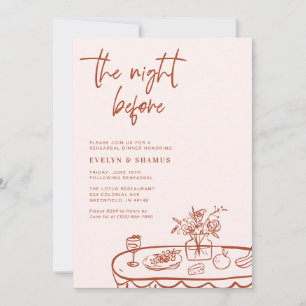 Invitation La Nuit Avant le Dîner de Répétition Fantaisiste