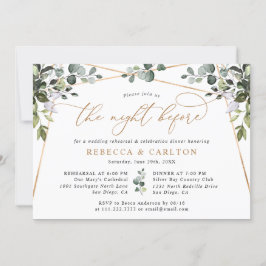 Invitation La nuit avant le dîner de répétition Gold Greeners