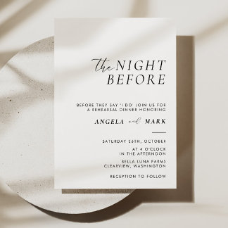 Invitation La Nuit Avant Le Dîner De Répétition Mariage Moder