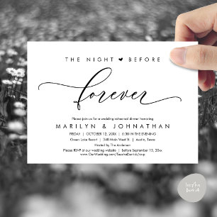 Invitation La Nuit Avant Le Dîner De Répétition Romantique