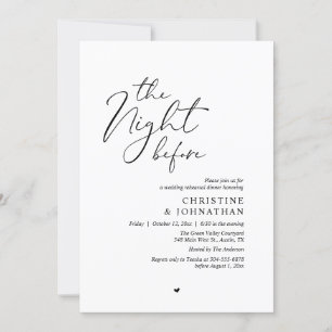 Invitation La Nuit Avant Le Dîner De Répétition Romantique De