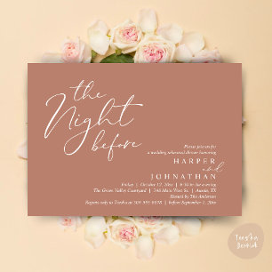Invitation La Nuit Avant Le Dîner De Répétition Romantique De