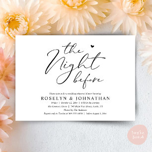 Invitation La Nuit Avant Le Dîner De Répétition Romantique De