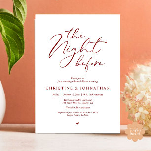 Invitation La Nuit Avant Le Dîner De Répétition Romantique De