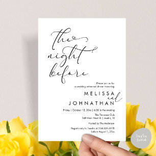 Invitation La Nuit Avant Le Dîner De Répétition Romantique De