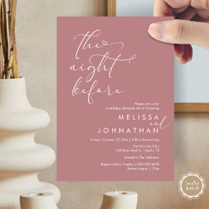 Invitation La Nuit Avant Le Dîner De Répétition Romantique De