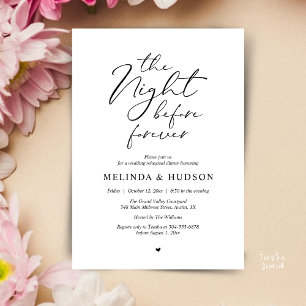 Invitation La Nuit Avant le Dîner de Répétition Romantique po