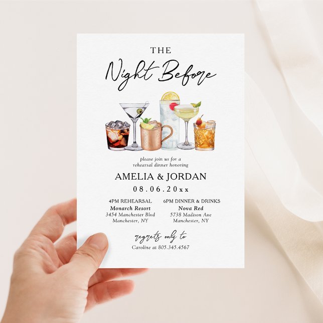 Invitation La Nuit Avant Le Dîner Répétition & Boissons Invit (Créateur téléchargé)