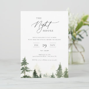 Invitation La Nuit Avant Les Pins De Forêt Sauvage