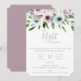 Invitation La Nuit Avant L'Invitation Florale Mauve