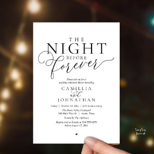 Invitation “La Nuit Avant Pour Toujours” Dîner de Répétition
