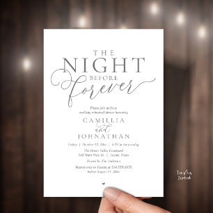 Invitation “La Nuit Avant Pour Toujours” Dîner de Répétition