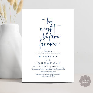 Invitation La Nuit Avant Pour Toujours, Dîner de Répétition d