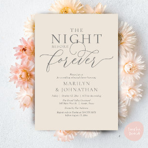 Invitation La Nuit Avant Pour Toujours, Dîner De Répétition M
