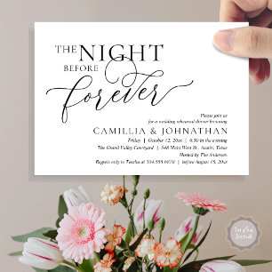 Invitation La Nuit Avant Pour Toujours, Dîner De Répétition M