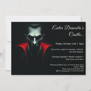Invitation La nuit de Dracula   Fête du costume d'Halloween