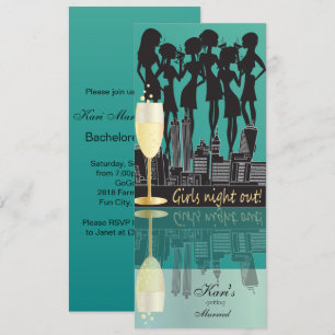 Invitation La nuit de filles Party la célébration   Teal