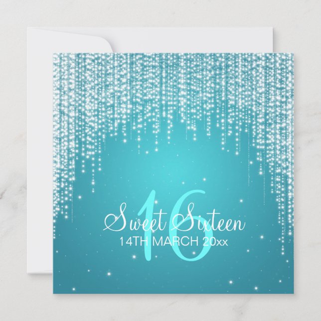Invitation La nuit de partie de sweet sixteen brillent le (Devant)