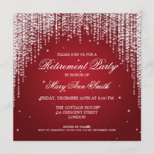 Invitation La nuit élégante de partie de retraite brillent le