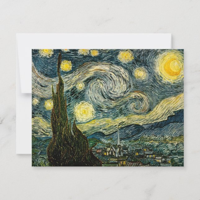 Invitation La nuit étoilée de Vincent van Gogh (1889) (Devant)