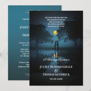 Invitation La nuit illuminée par la Lune Mariage