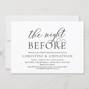 Invitation La nuit précédente, Dîner de la fête de la répétit
